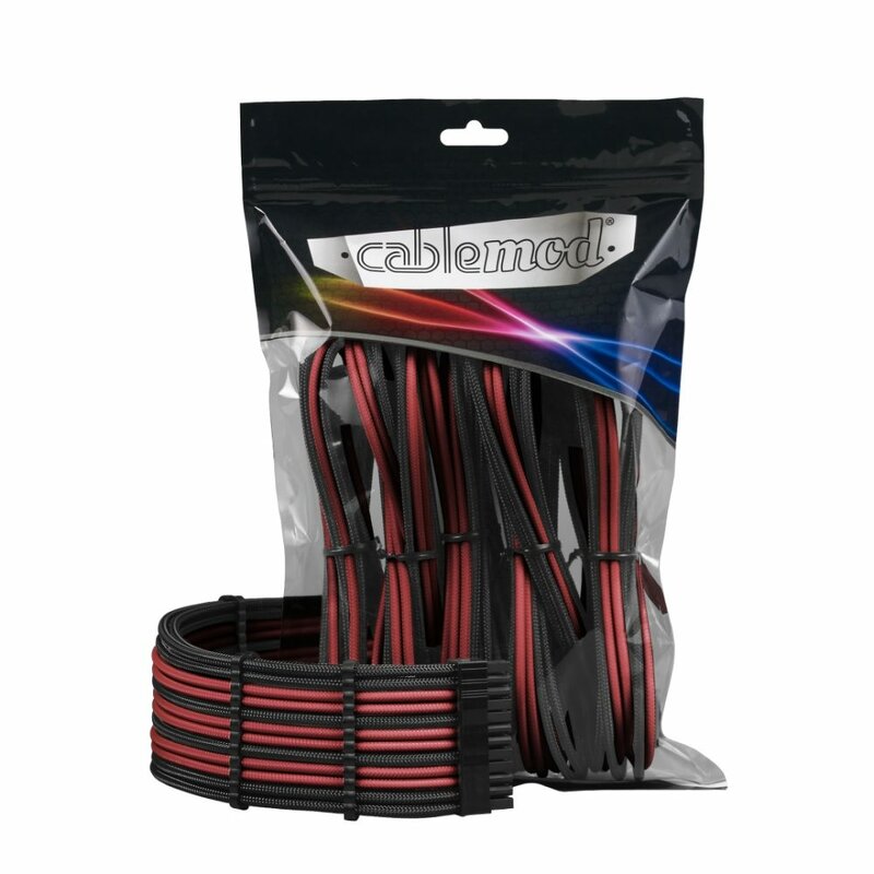 CableMod PRO ModMesh Cable Extension Kit – Svart/blood red