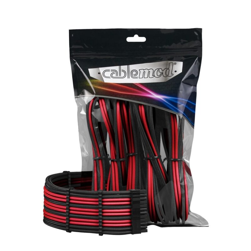 CableMod PRO ModMesh Cable Extension Kit – Svart/Röd