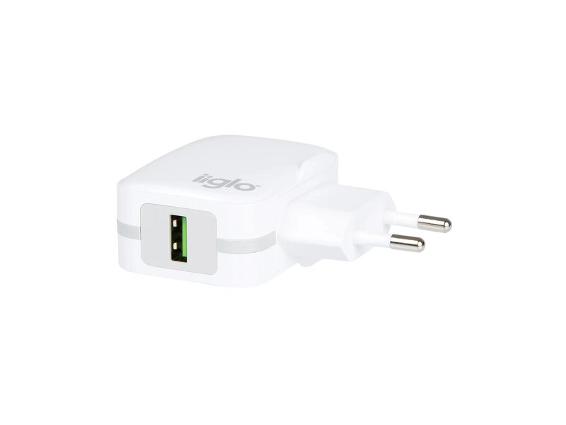 iiglo Laddare USB-A QC 3 -Vit