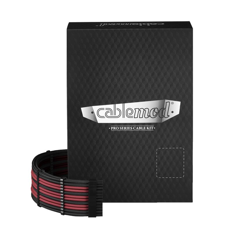 CableMod PRO ModMesh RT-Series ROG / Seasonic Cable Kit - Svart / Blood Red