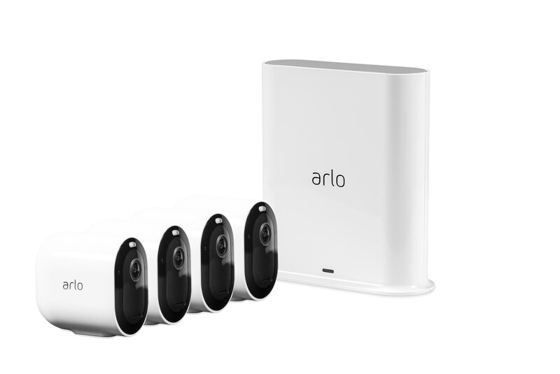 Arlo Pro 3 – Trådlöst 2K säkerhetssystem med 4 kameror – Vit