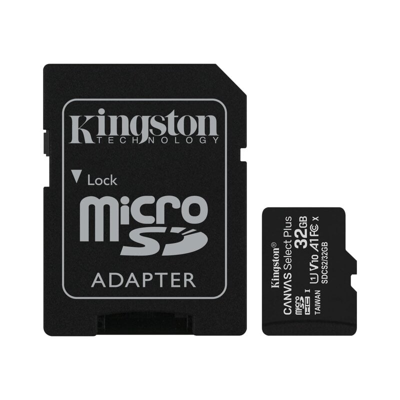 Kingston microSDHC Canvas Select Plus – 32GB / Class 10 / UHS-1 / Adapter