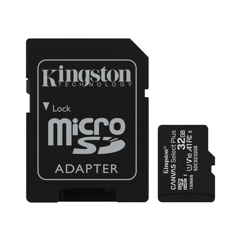 Product Image for Kingston microSDHC Canvas Select Plus - 32GB / Class 10 / UHS-1 / Adapter