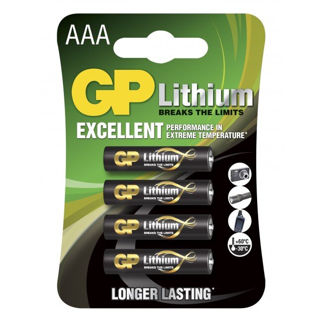 GP AAA-litiumbatteri 1.5V 24LF-2U4 4-pack