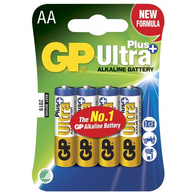 GP Ultra Plus Alkaline AA-batteri 15AUP/LR6 4-pack