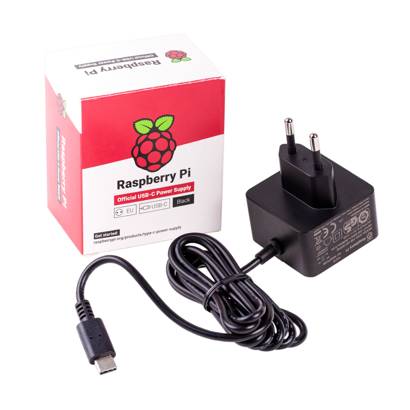 Product Image for Raspberry Pi 4 Power Supply / 5.1V / 3A / USB-C - Svart