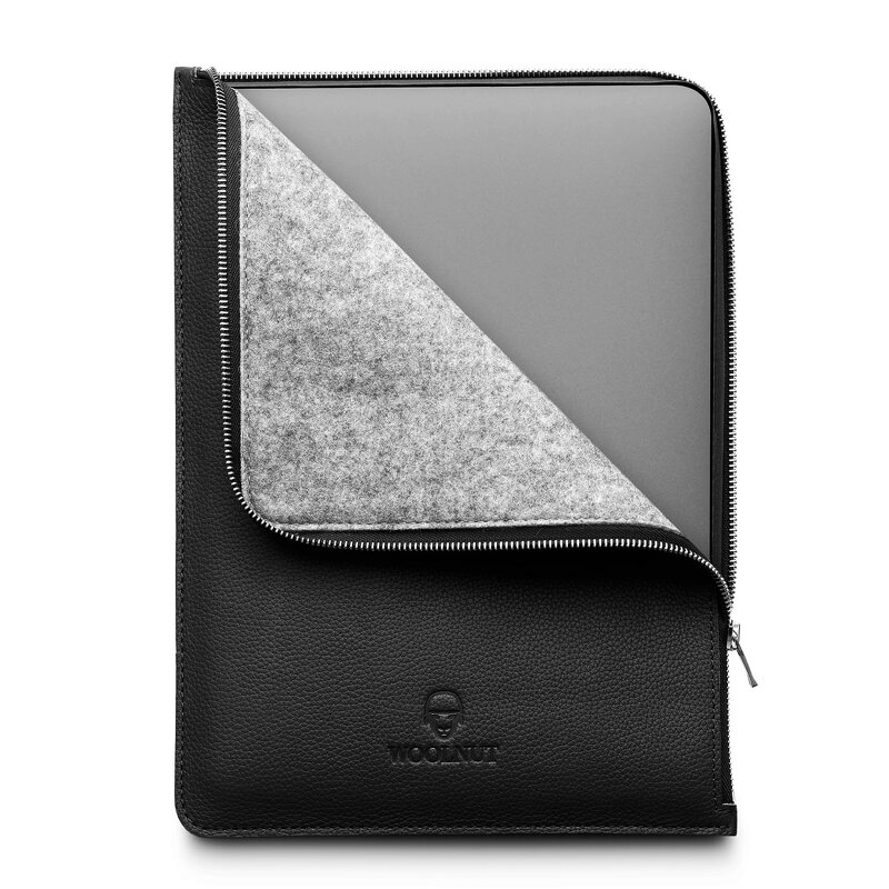 Woolnut MacBook Pro & Air 13 tum (Nya Modellen) Läderfolio - Svart