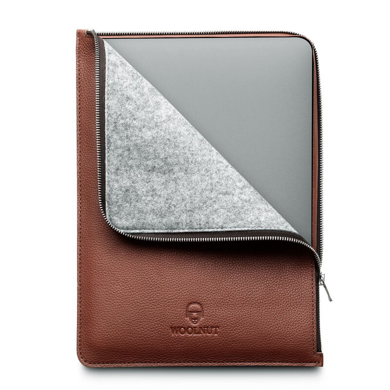 Woolnut MacBook Pro & Air 13 tum (Nya Modellen) Läderfolio - Cognac-Brun