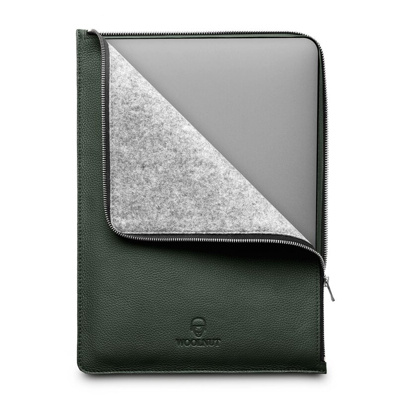 Woolnut MacBook Pro 16 tum Läderfolio – Grön