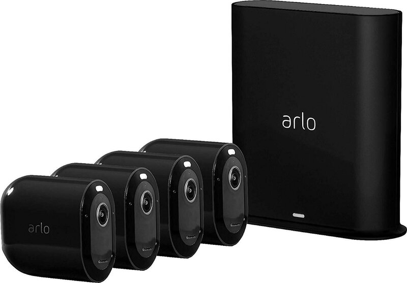 Arlo Pro 3 – Trådlöst 2K säkerhetssystem med 4 kameror – Svart