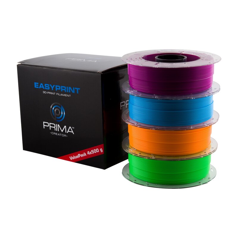 PrimaCreator™ EasyPrint PLA – 4x500g – Value Pack Neon