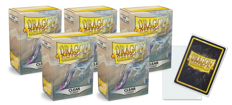 Dragon Shield Standard Sleeves Clear 63×88 (100 in box) – 5-pack