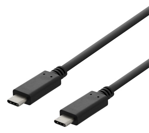 Deltaco USB 2.0 kabel / Typ C - Typ C / 3m - Svart