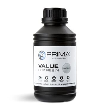 PrimaCreator Value UV / DLP Resin – 500 ml – Ljusgrå