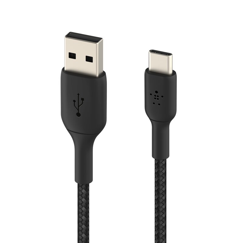 Belkin – Nylonflätad USB-A till USB-C kabel 1 meter – Svart