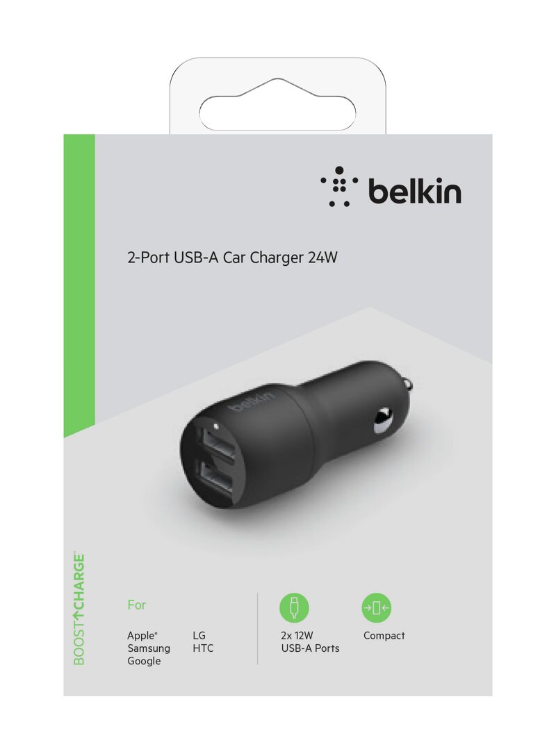 Belkin – Dubbel USB-A billaddare 2 x 12W