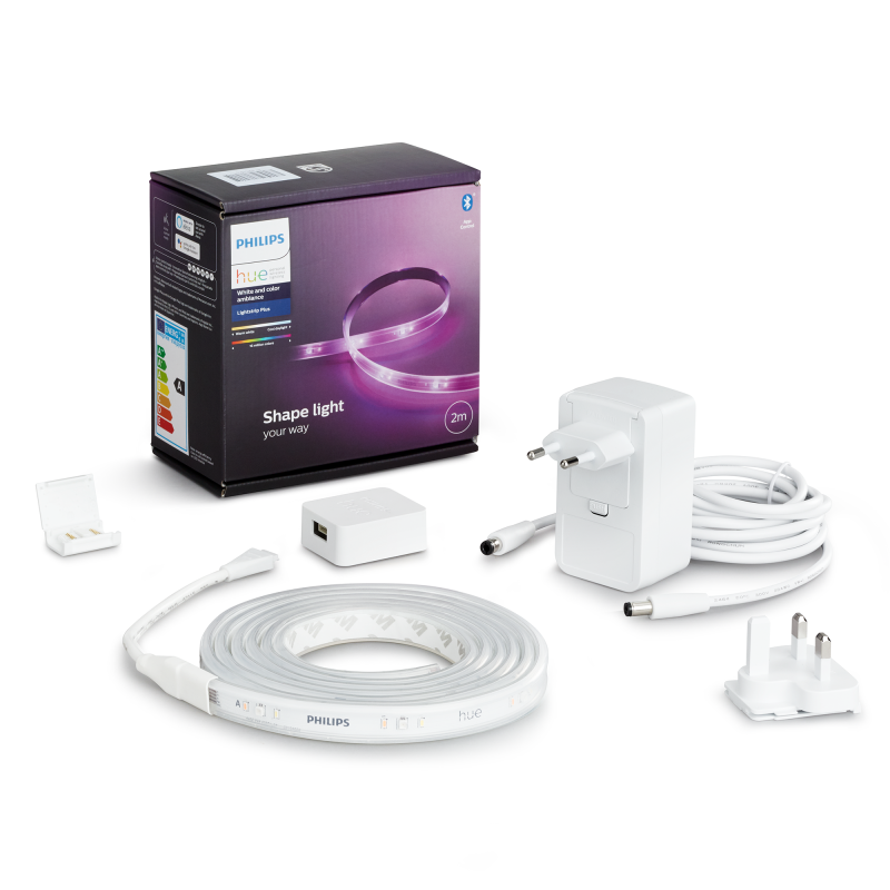 Product Image for Philips Hue White and Color Ambiance Lightstrip Plus V4 / Startpaket inkl. strömadapter / 2m