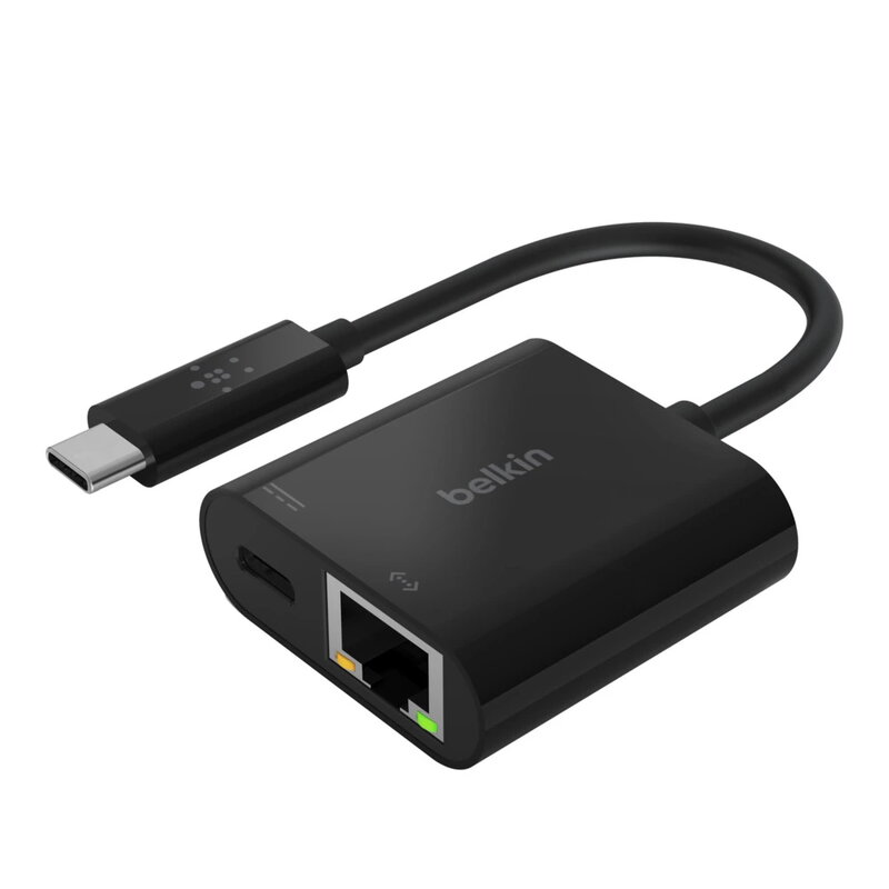 Belkin - USB-C till Ethernet adapter med USB-C 60W PD laddningsport