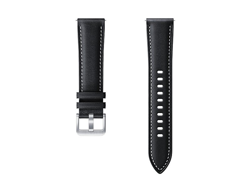 Samsung Galaxy Watch Stitch Leather Band (20 mm S/M) – Svart