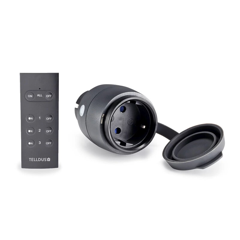 Telldus - IP44 Utomhus-uttag + Fjärrkontroll