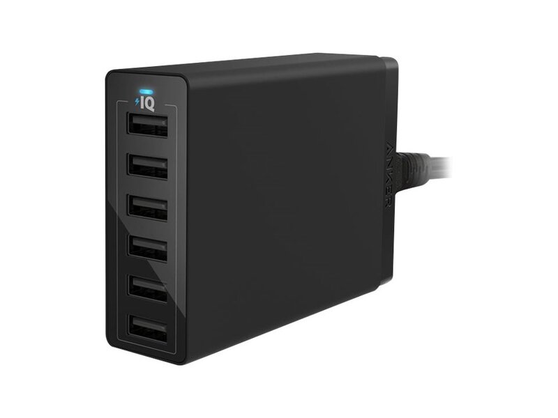 Anker 60W 6-Port Desktop Charger – Svart