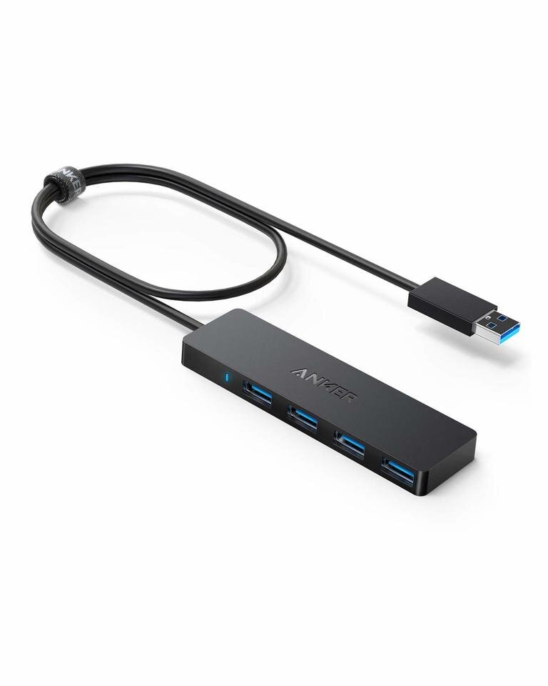 Anker 4-Port USB 3.0 Ultra Slim Data-Hubb – Svart