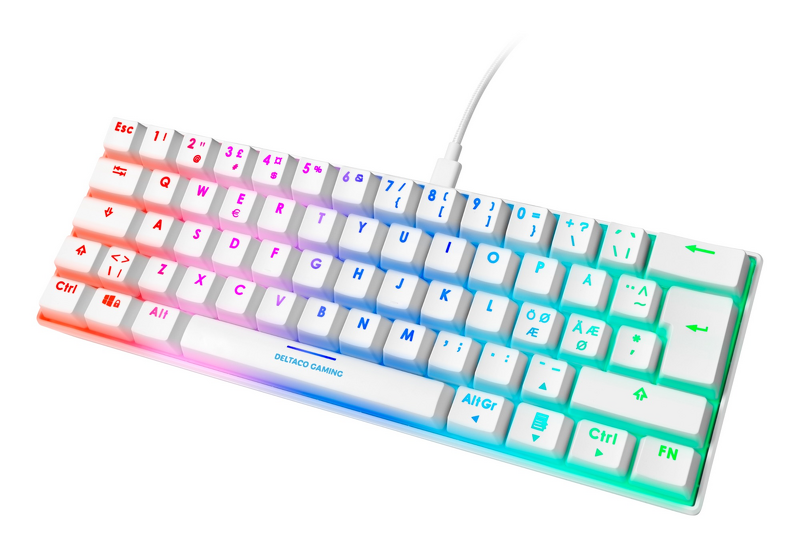 Product Image for Deltaco gaming WK85R Mechanical keyboard 60% layout / RGB / Red switches Vit