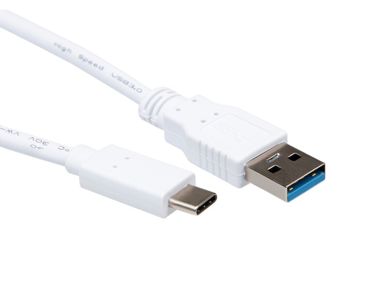 iiglo USB-A 3.0 till USB C kabel / 0,5m – Vit