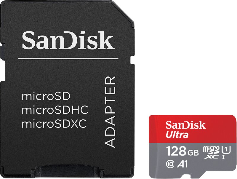 SanDisk Ultra – 128GB / 120 MB/s / microSDHC / Class 10 / UHS-I / Adapter