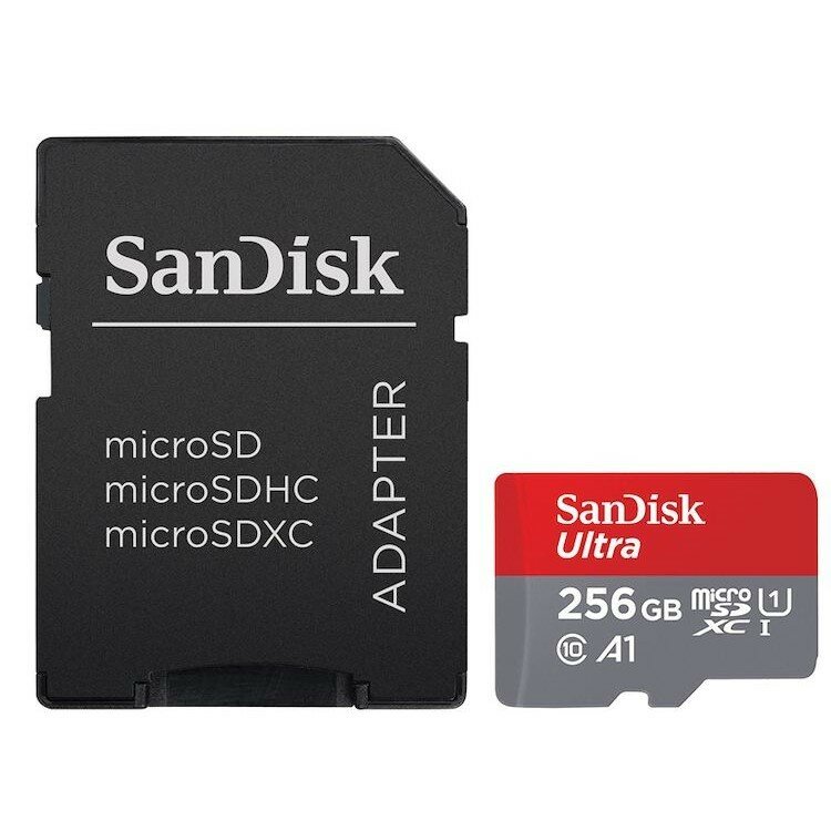 SanDisk Ultra – 256GB / 120 MB/s / microSDHC / Class 10 / UHS-I / Adapter