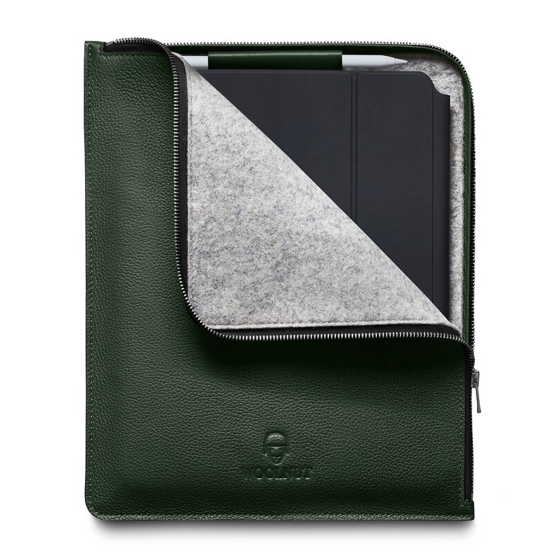 Woolnut iPad Pro 12.9" Läderfolio - Grön