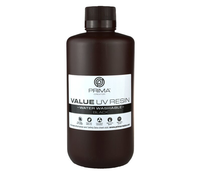 PrimaCreator Value Water Washable UV Resin / DLP Resin – 1000 ml – Svart