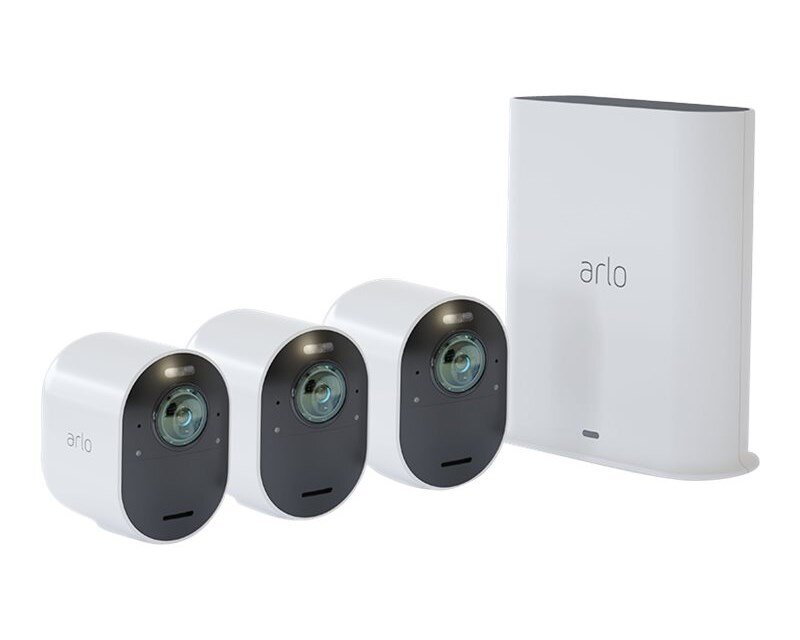 Arlo Ultra 2 Spotlight – Trådlöst 4K HDR säkerhetssystem med 3 kameror