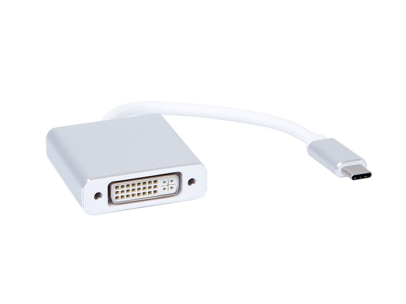 iiglo Kabeladapter USB C hane till DVI hona 15cm – Vit