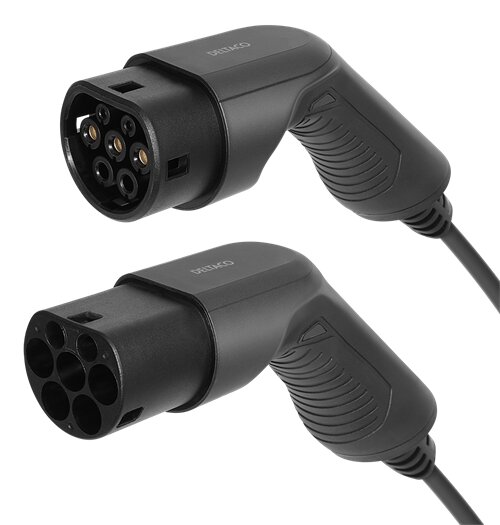 DELTACO e-Charge laddkabel, typ 2 till typ 2, 1 fas, 16A, 3,6KW, 10m