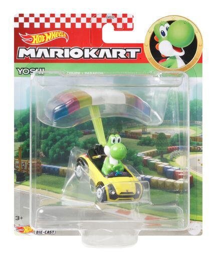 Hot Wheels Mario Kart: Yoshi Sports Coupe + Parafoil
