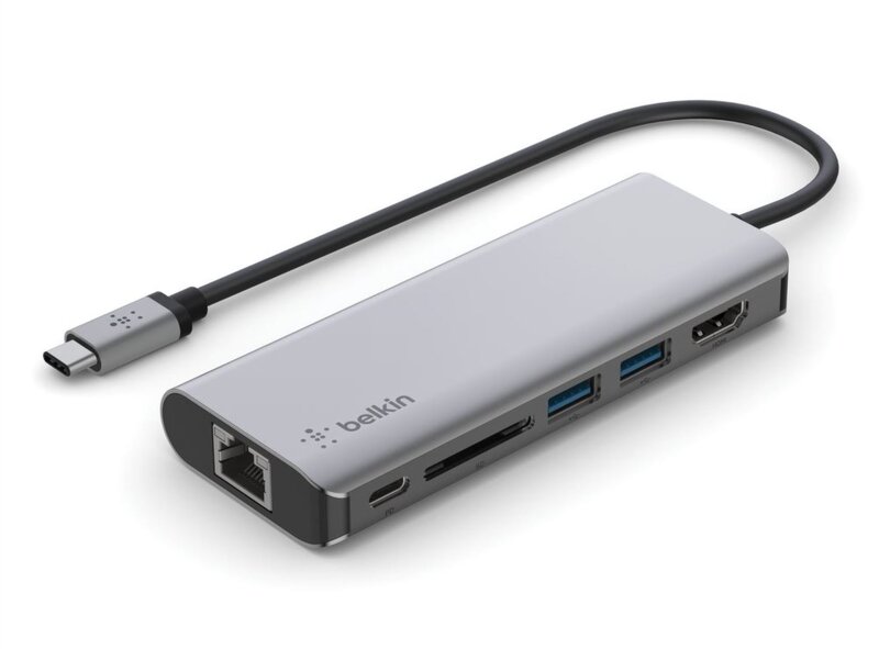Belkin – Multiport Hub – USB C 6-in1 med 100W PD laddningsport