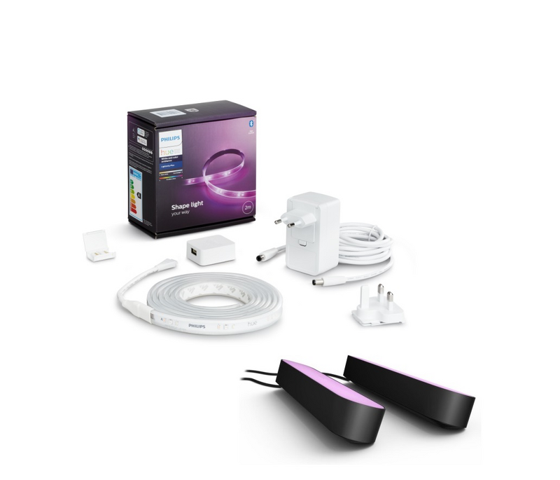 Product Image for Philips Hue Lightstrip Plus V4 Baskit 2m + Hue Play 2-pack - Svart