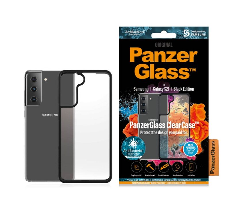 Samsung Galaxy S21 / Panzerglass/ ClearCase – Svart