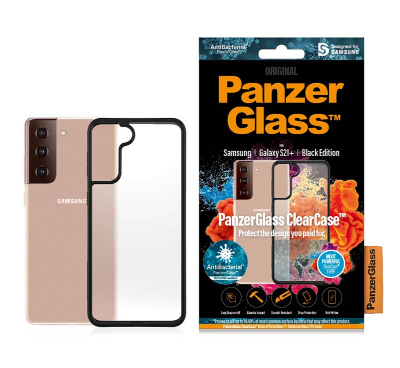 Samsung Galaxy S21+ / Panzerglass/ ClearCase – Svart