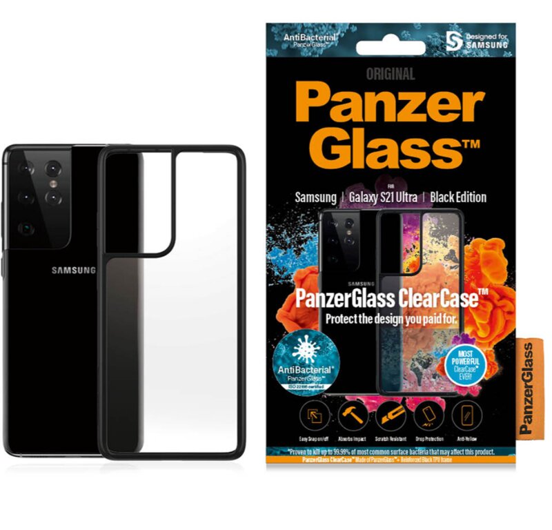 Samsung Galaxy S21 Ultra / Panzerglass/ ClearCase – Svart