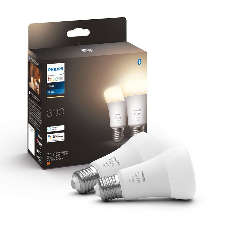 Product Image for Philips Hue White 9W (60W) / A60 / E27 / 2-pack