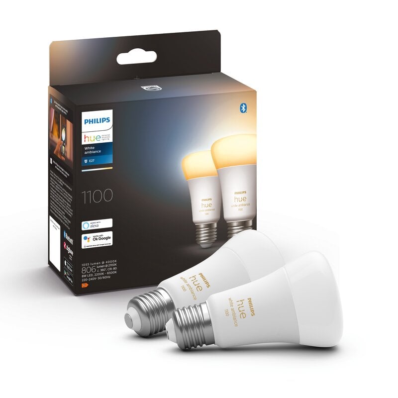 Philips Hue White Ambience 8W / A60 / E27 / 2-pack