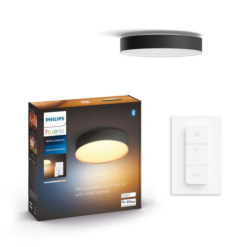 Philips Hue White Ambience Enrave taklampa / Small / Svart (inkl. dimmer switch)