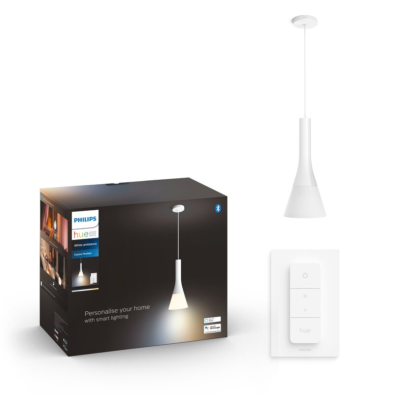 Philips Hue White Ambience Explore pendellampa 8,5W / 230V / Vit (inkl. dimmer switch)