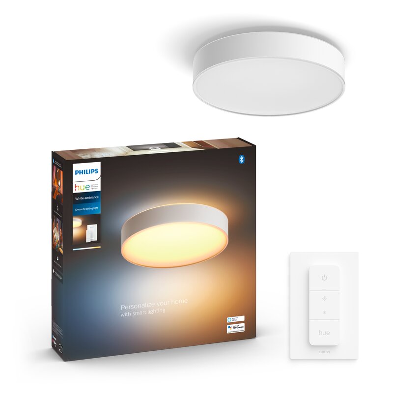 Philips Hue White Ambience Enrave taklampa / Medium / Vit (inkl. dimmer switch)