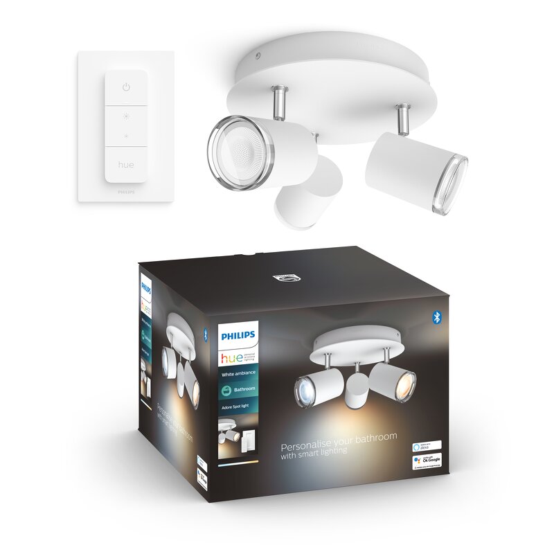 Philips Hue White Ambience Adore spotlight 3x5W / 230V / Vit (inkl. dimmer switch)
