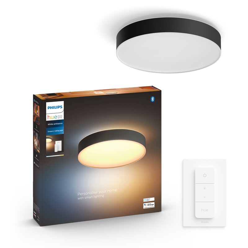 Philips Hue White Ambience Enrave taklampa / Large / Svart (inkl. dimmer switch)