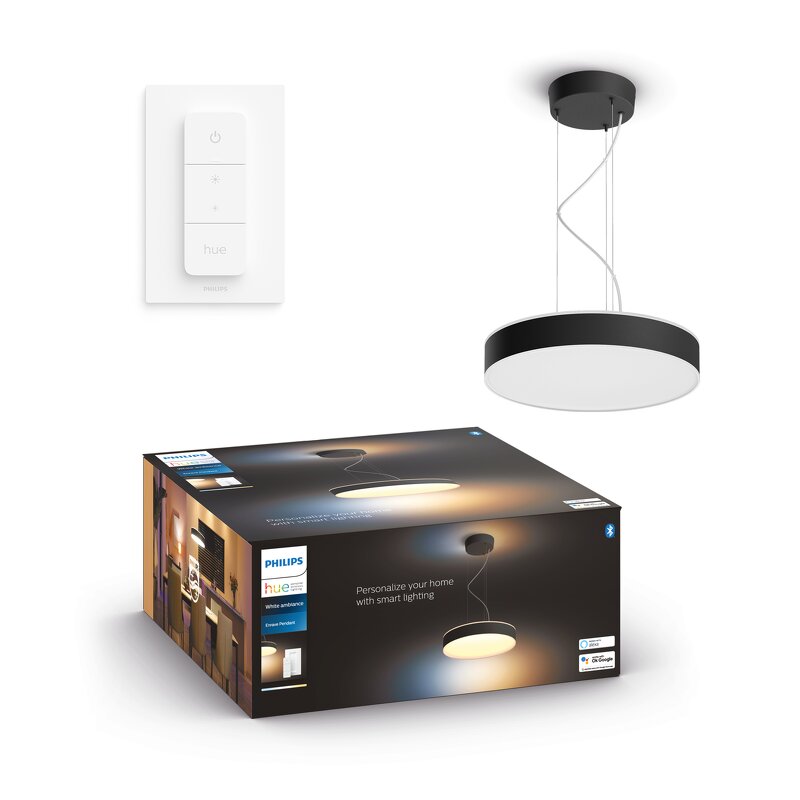 Philips Hue White Ambience Enrave pendellampa / Svart (inkl. dimmer switch)