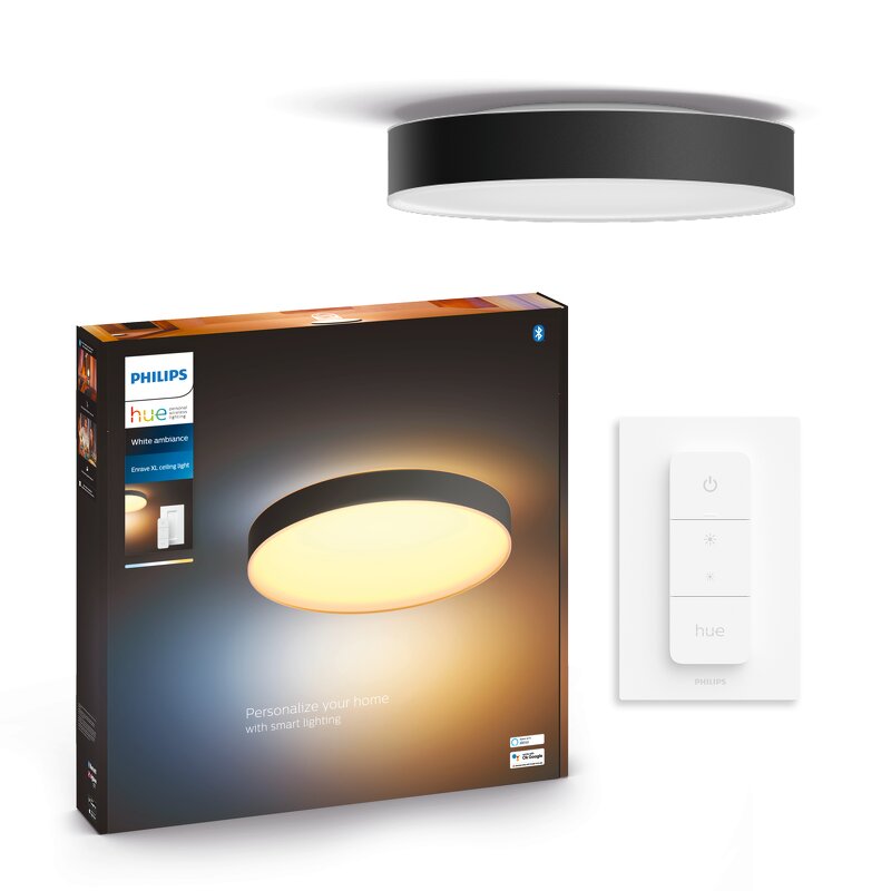 Philips Hue White Ambience Enrave taklampa / X-Large / Svart (inkl. dimmer switch)